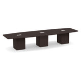Classic Laminate Series 16' Boat Shaped Conference Table w/ Cube Base