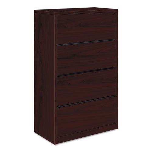 HON 10500 Series Lateral File, 4 Legal/Letter-Size File Drawers, Mahogany, 36