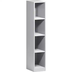 Lorell Trace Single-Wide Four-Opening Cubby, 4 Compartment(s), 65.9" Height x 12" Width x 18" Depth, Metallic Silver