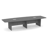 Classic Laminate Series 12' Boat Shaped Conference Table w/ Slab Base