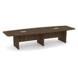 Classic Laminate Series 12' Boat Shaped Conference Table w/ Slab Base