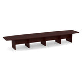 Classic Laminate Series 20' Boat Shaped Conference Table w/ Slab Base