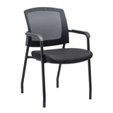 Baker Series Mesh Back Stackable Guest Chair w/ Arms - Black