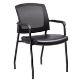 Baker Series Mesh Back Stackable Guest Chair w/ Arms - Black