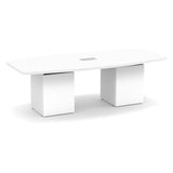 Classic Laminate Series 8' Boat Shaped Conference Table w/ Cube Base