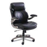 Serta Cosset Mid-Back Executive Chair, Supports Up to 275 lb, 18.5" to 21.5" Seat Height, Black Seat/Back, Slate Base