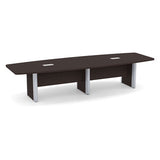 Classic Laminate Series 12' Boat Shaped Conference Table w/ Accent Base