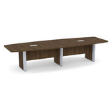 Classic Laminate Series 12' Boat Shaped Conference Table w/ Accent Base