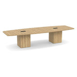 Classic Laminate Series 12' Boat Shaped Conference Table w/ Cube Base