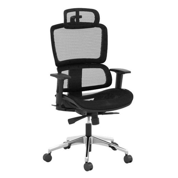 Pilot Series High Back Mesh Chair w/ Headrest, Black