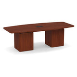 Classic Laminate Series 8' Boat Shaped Conference Table w/ Cube Base