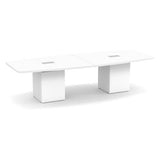 Classic Laminate Series 10' Boat Shaped Conference Table w/ Cube Base