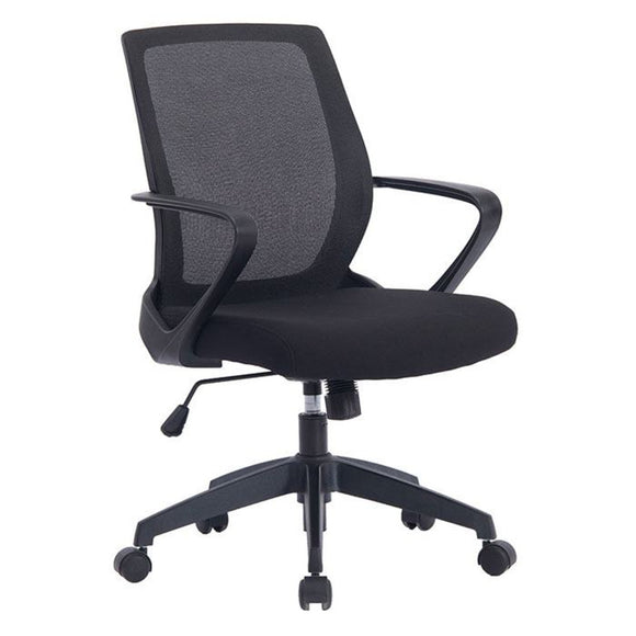 Tilter Series Mid-Back Mesh Task Chair w/ Fixed Arms, Black
