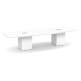 Classic Laminate Series 12' Boat Shaped Conference Table w/ Cube Base