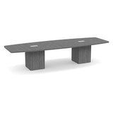 Classic Laminate Series 12' Boat Shaped Conference Table w/ Cube Base