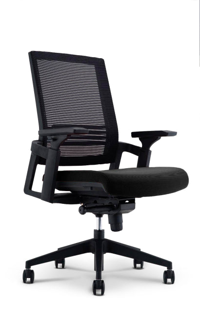 Forte Series Mid-Back Mesh Task Chair w/ 2D Arms, Black