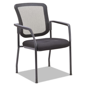 Alera Elusion Series Mesh Back Stacking Guest Chair, 26" x 25.6" x 36.2", Black Seat, Black Back, Black Base