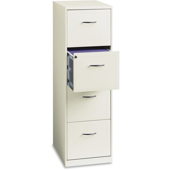 Realspace® 18”D Vertical 4-Drawer File Cabinet, Metal, Pearl White