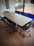 Potenza Series 8' Boat Shaped Conference Table w/ Wire Management Grommet - Noce