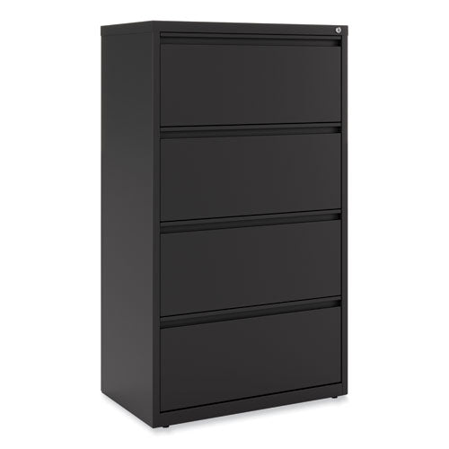 Alera Lateral File, 4 Legal/Letter-Size File Drawers, Black, 30