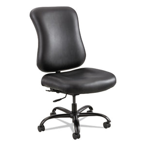 Safco Optimus High Back Big and Tall Chair, Vinyl, Supports Up to 400 lb, 19" to 22" Seat Height, Black