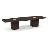 Classic Laminate Series 12' Boat Shaped Conference Table w/ Cube Base