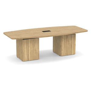 Classic Laminate Series 8' Boat Shaped Conference Table w/ Cube Base