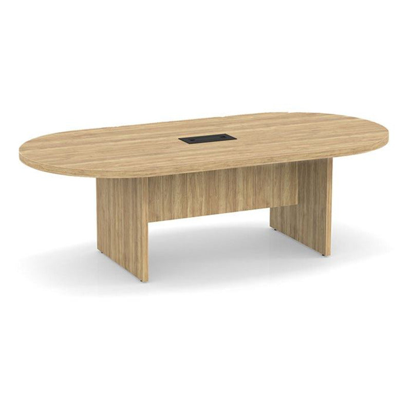 Classic Laminate Series 6' Racetrack Style Conference Table w/ Slab Ba ...