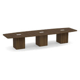 Classic Laminate Series 16' Boat Shaped Conference Table w/ Cube Base