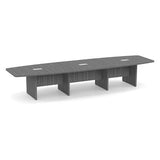 Classic Laminate Series 14' Boat Shaped Conference Table w/ Slab Base