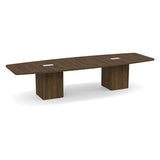 Classic Laminate Series 12' Boat Shaped Conference Table w/ Cube Base