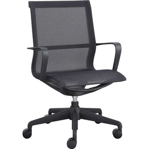 Lorell Executive Mesh Mid-Back Chair, Black