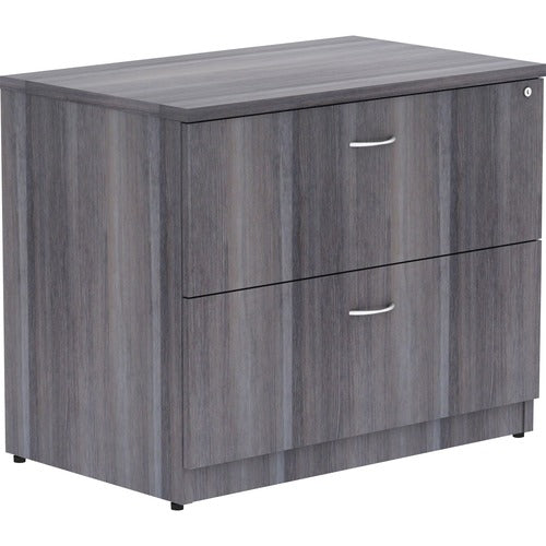 Lorell Essentials 2-Drawer Lateral File, Weathered Charcoal