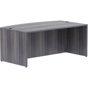 Lorell Essentials Bow Front Desk Shell, 72"x36", Weathered Charcoal