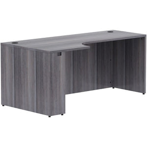 Lorell Essentials 72" Left Handed Corner Credenza, Weathered Charcoal