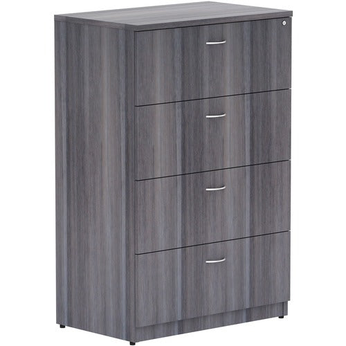 Lorell Essentials 4-Drawer Lateral File, Weathered Charcoal