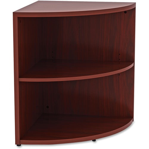 Lorell Essentials Desk Height Corner Bookcase, Mahogany