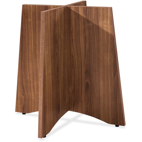 Lorell Essentials X-Base for Round Table Tops, Walnut (Base Only)