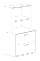 Kai 36" Lateral File with Open Hutch